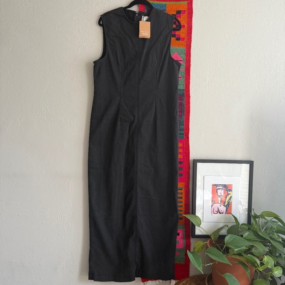 Reformation Kendi Denim Midi Dress | US 14 - Picture 3 of 4